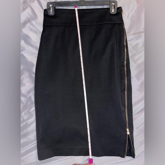 Black Express Skirt with Gold Side Zipper - Size 0 - Picture 2 of 5